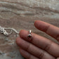 Sterling silver crescent moon necklace with garnet gemstone  