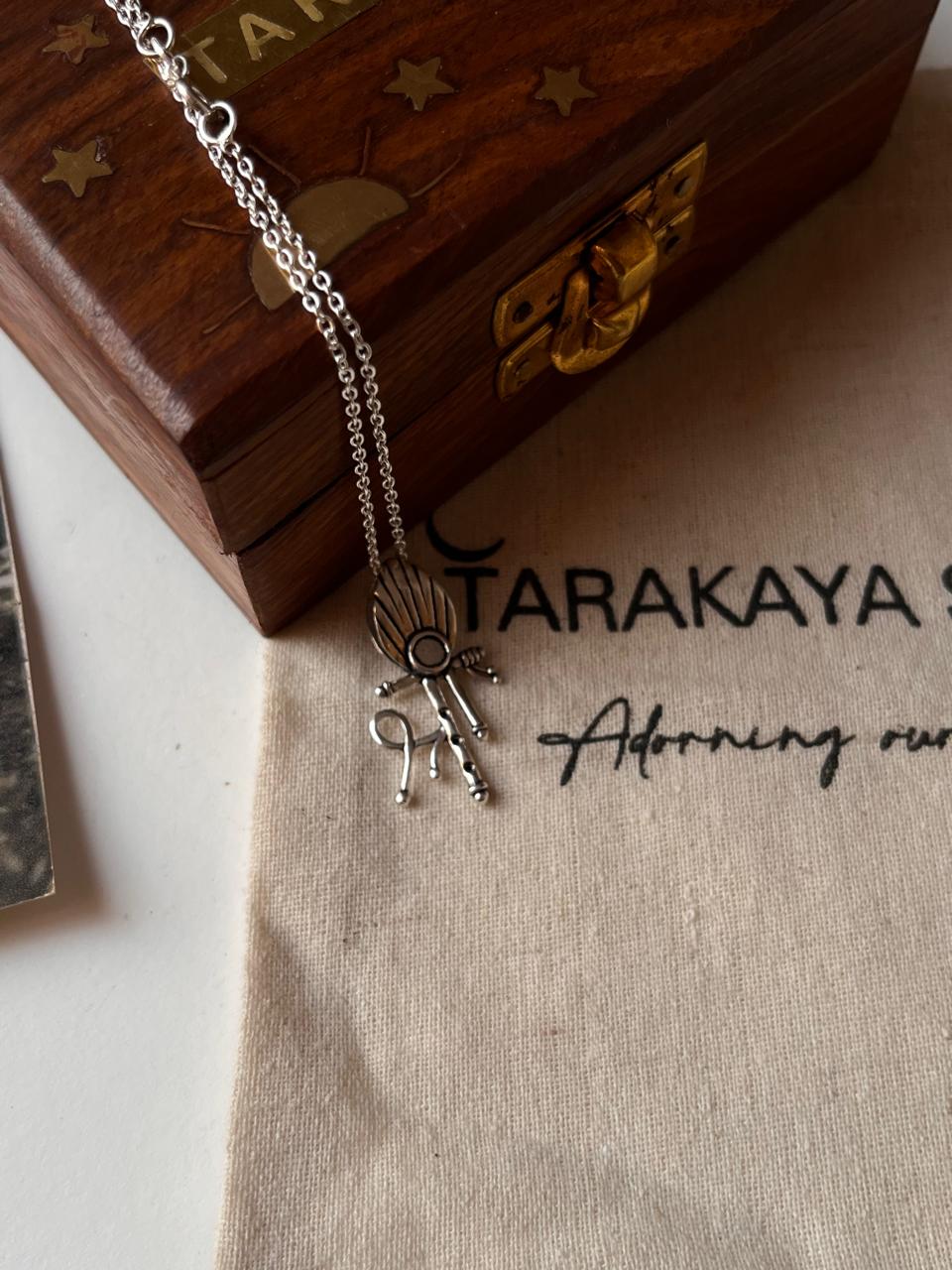 Handcrafted Shree pendant in 925 sterling silver