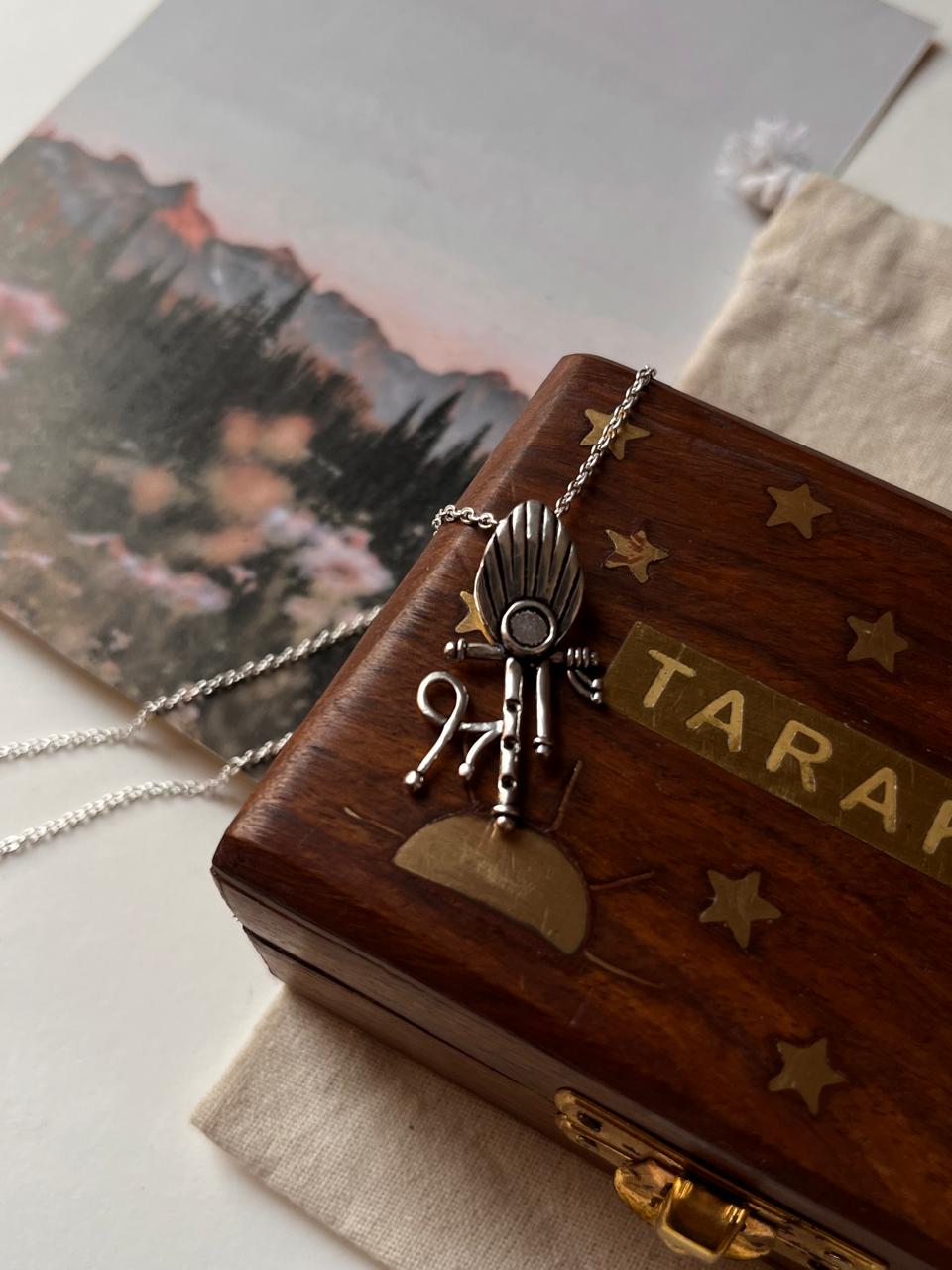 Sterling silver Shree pendant for good luck and prosperity  