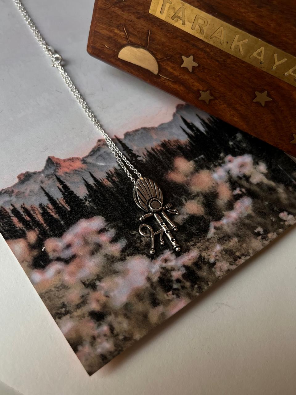 Sacred Shree symbol pendant in sterling silver  