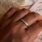 Stackable silver band ring with white topaz stones