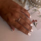 925 sterling silver minimal ring with white topaz  