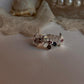 Statement ruby ring with lab-grown flowers in adjustable 925 silver band