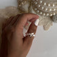 Adjustable 925 silver ring featuring ruby lab-grown flowers  