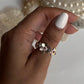 Handcrafted ruby lab-grown flower bouquet ring in 925 silver