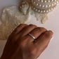 925 silver stackable ring featuring white topaz gems