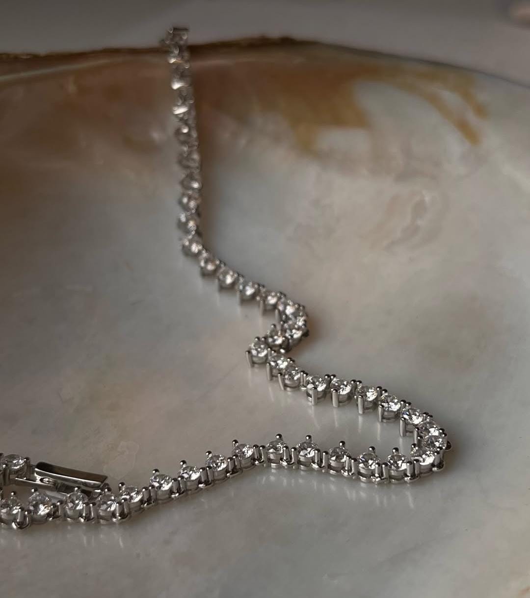 Charming CZ solitaire tennis anklet in 925 silver  