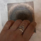 Bohemian style silver ring with crown design