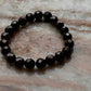 Handcrafted 8mm garnet diamond cut gemstone bracelet  