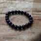 8mm Blue Tiger Eye gemstone bracelet in natural crystal  
