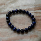 Natural Blue Tiger Eye bracelet with 8mm crystal beads  
