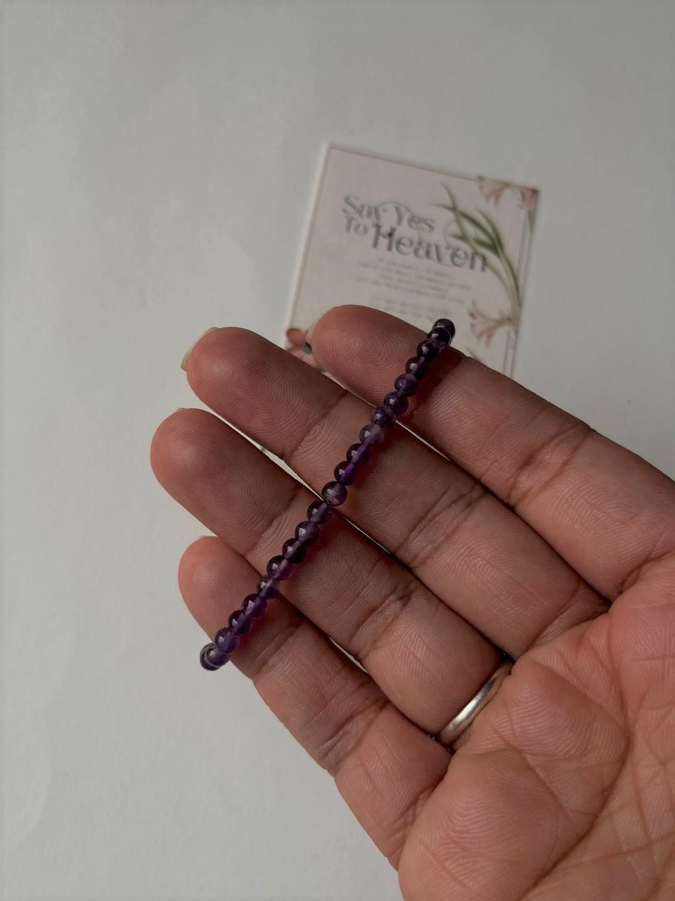 Amethyst Plain Round 3MM Crystal Bracelet