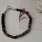 AA Multi Tourmaline 5MM Natural Crystal 925 Sterling Silver Bracelet