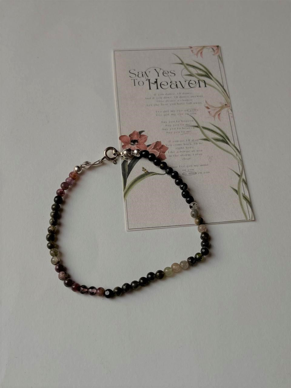 Multi Tourmaline Plain Round 3MM Crystal Bracelet