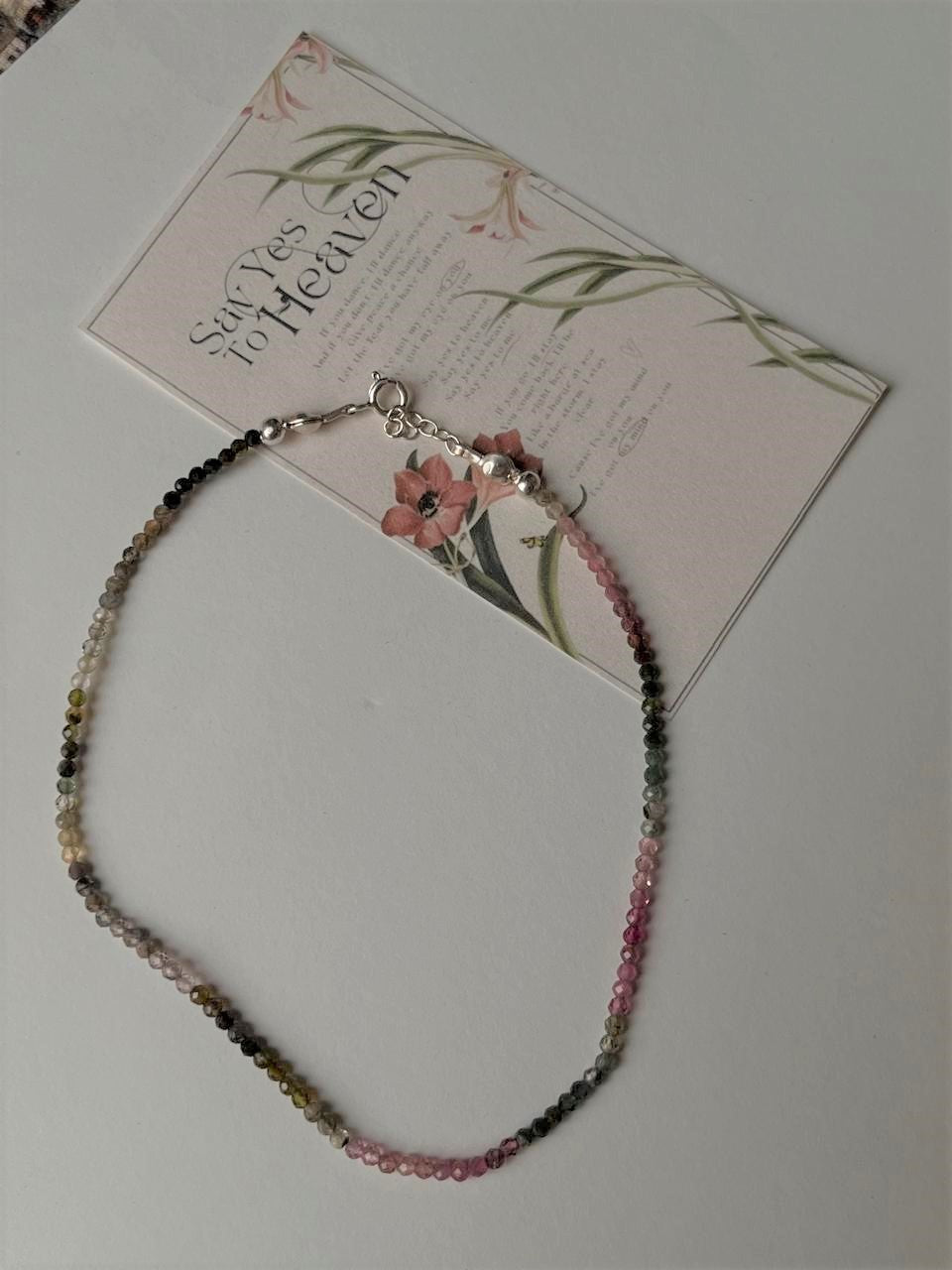 Multi Tourmaline 2MM 925 Sterling Silver Anklet