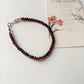 Garnet High Quality 3MM-4MM Faceted Crystal 925 Sterling Silver Bracelet