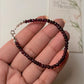 Garnet High Quality 3MM-4MM Faceted Crystal 925 Sterling Silver Bracelet