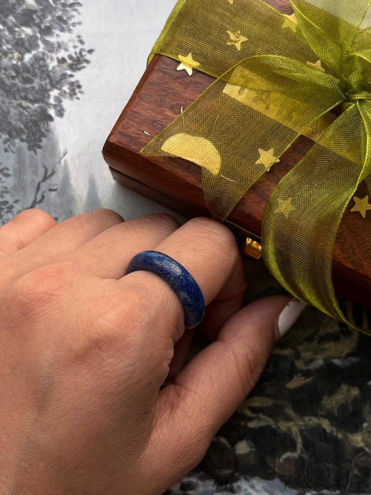 Lapis Lazuli Crystal Band Ring