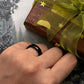 Black Agate Crystal Band Ring