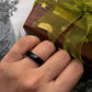 Black Agate Crystal Band Ring