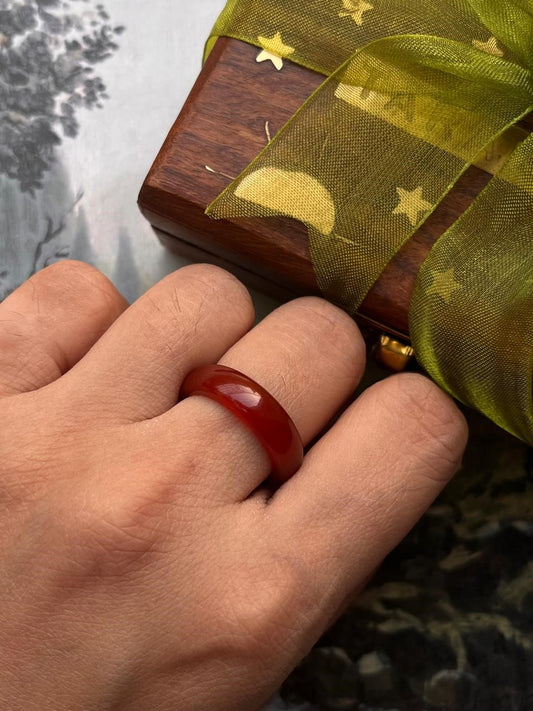 Carnelian Crystal Band Ring