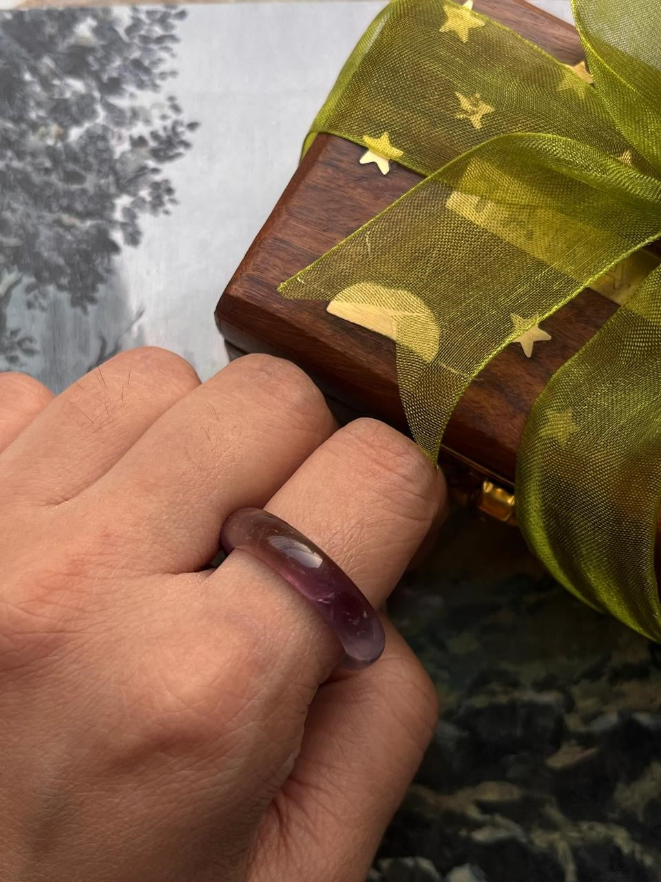 Amethyst Crystal Band Ring