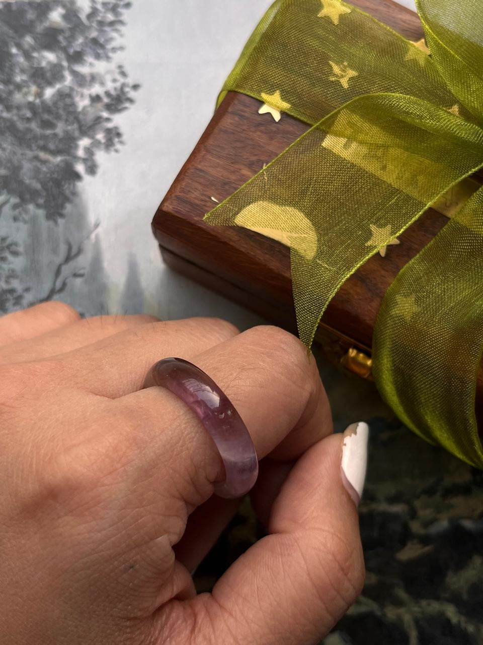 Amethyst Crystal Band Ring