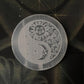 Selenite Charging Plate - Yin Yang- Moon Sun & Stars
