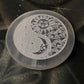 Selenite Charging Plate - Yin Yang- Moon Sun & Stars