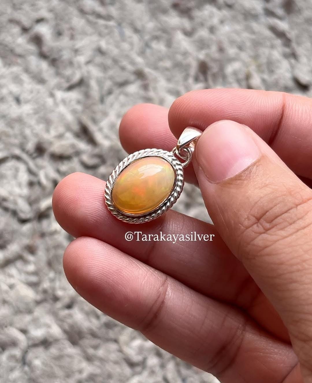 Natural Ethiopian Opal Boho 925 Sterling Silver Pendant