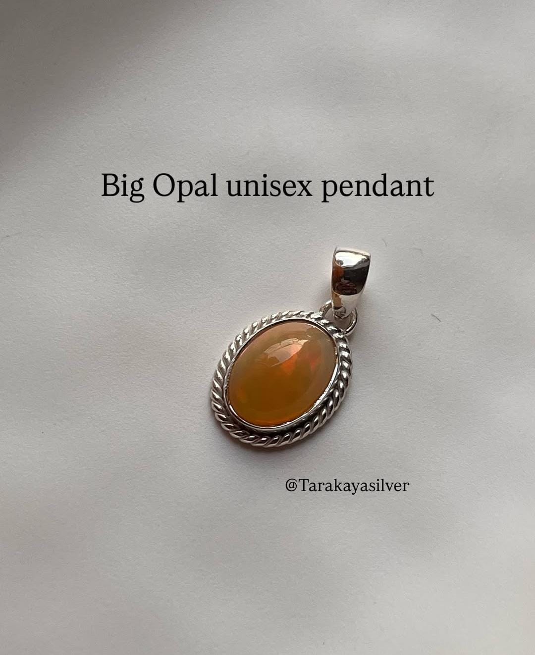 Natural Ethiopian Opal Boho 925 Sterling Silver Pendant