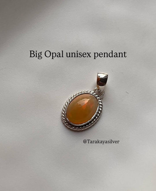 Natural Ethiopian Opal Boho 925 Sterling Silver Pendant