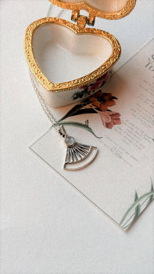 Moonstone Boho Shell 925 Sterling Silver Necklace