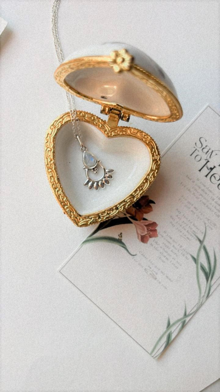 Moonstone Boho 925 Sterling Silver Necklace