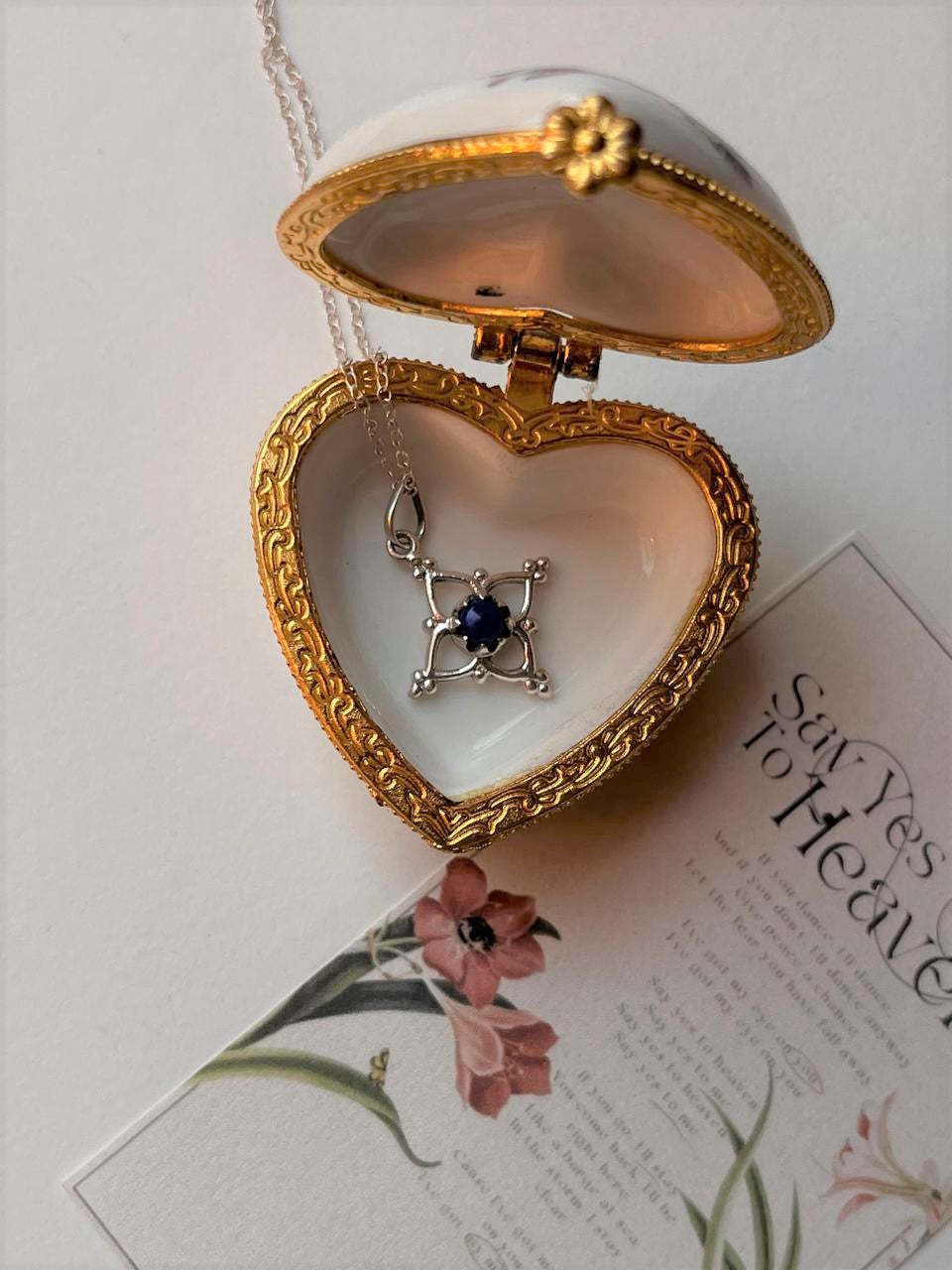 Lapis Lazuli Flower Rawa 925 Sterling Silver Necklace