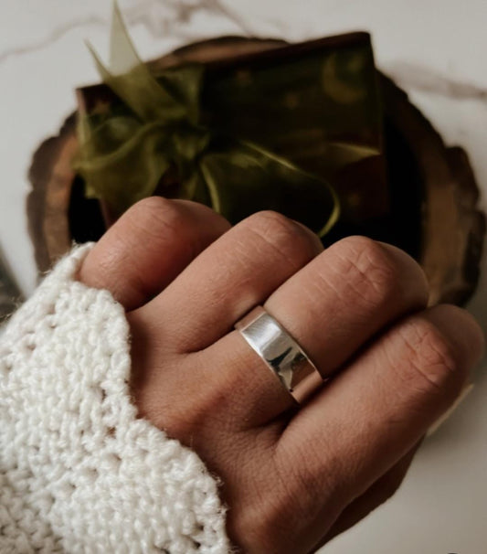 Plain Thick Band 925 Sterling Silver Ring