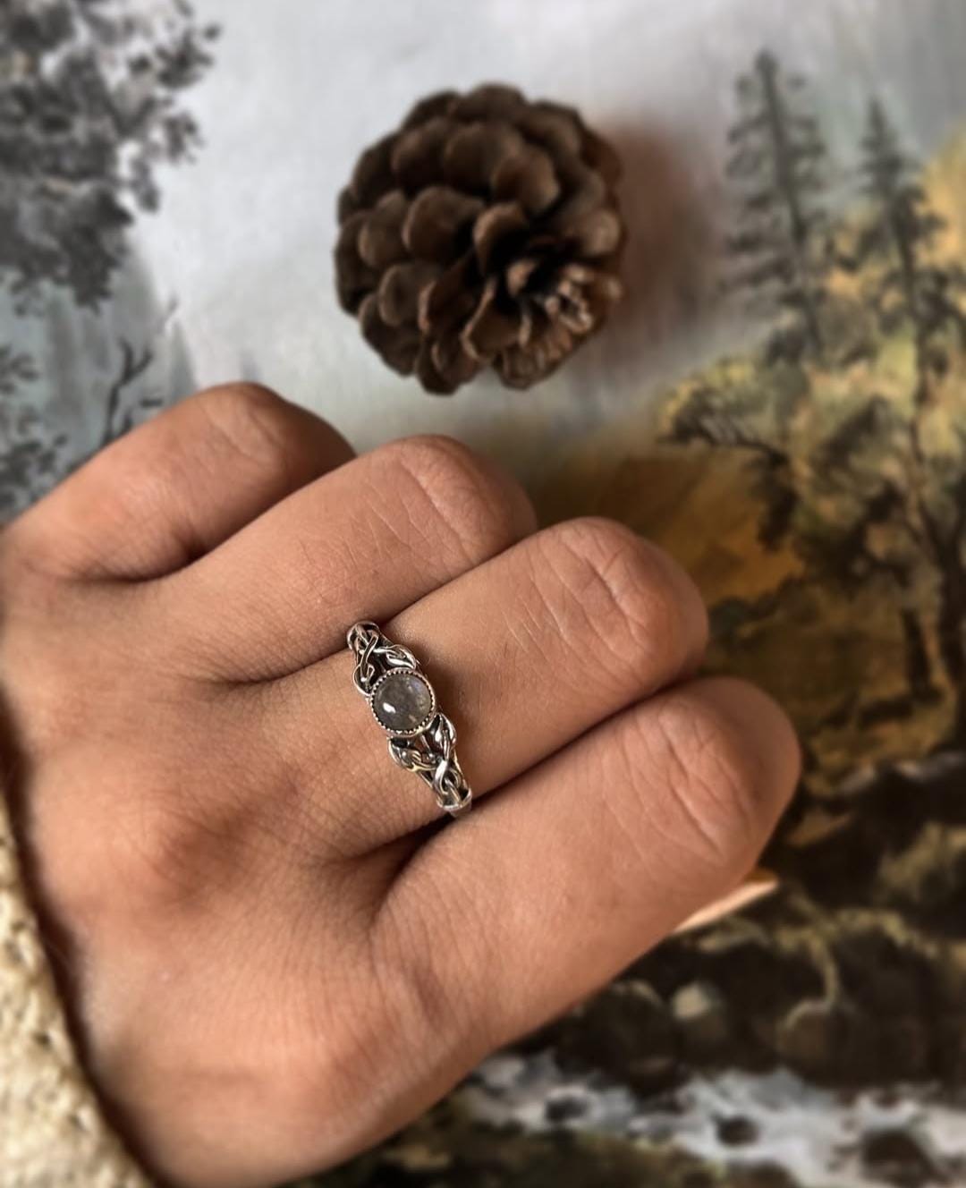 Labradorite Forest Enchantments 925 Sterling Silver Ring