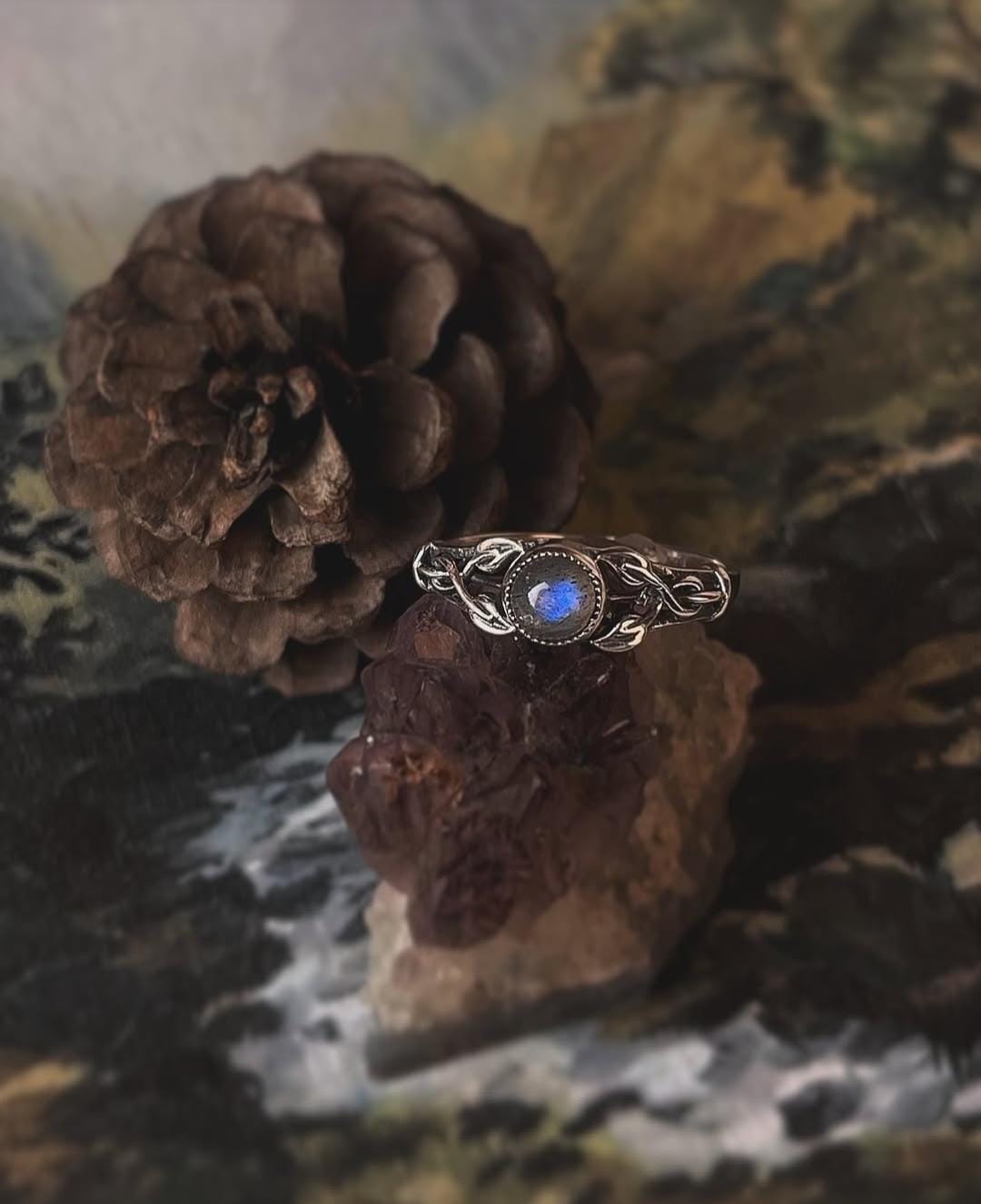 Labradorite Forest Enchantments 925 Sterling Silver Ring