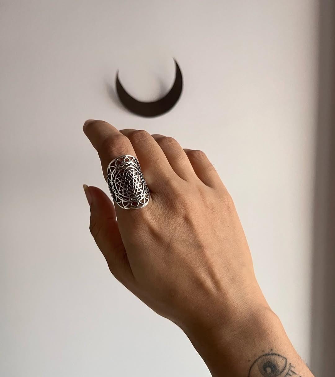 Shree Yantra 925 Sterling Silver Ring