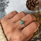 Copper Turquoise Pear Boho 925 Sterling Silver Ring