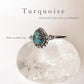 Copper Turquoise Pear Boho 925 Sterling Silver Ring