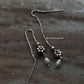 Freshwater pearl and flower charm handcrafted sui dhaga earrings  