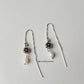 Blossom flower and freshwater pearl charm handcrafted sui dhaga silver earrings  