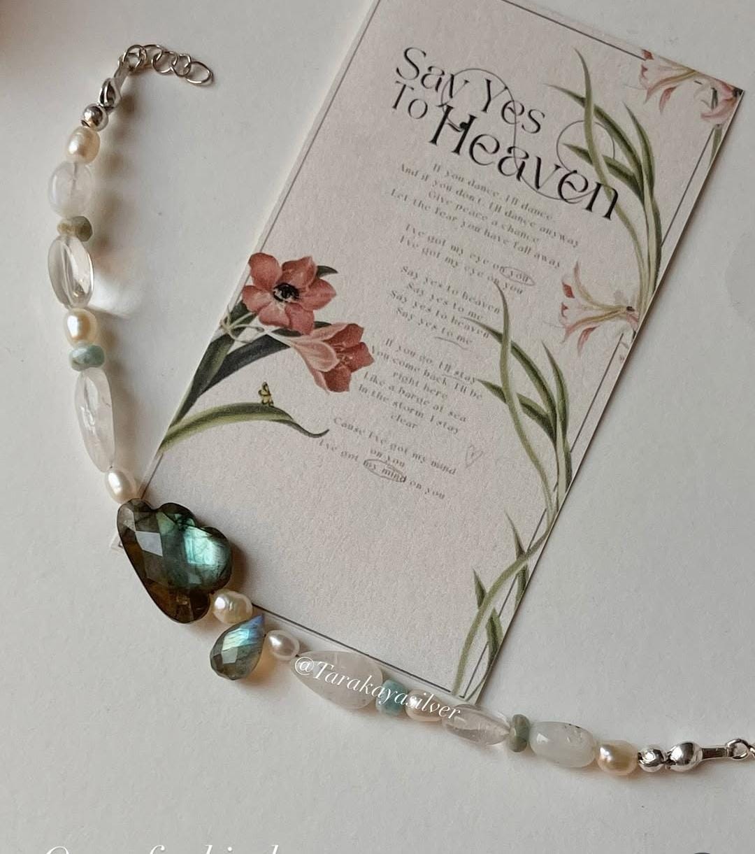 Labradorite SkyFall natural silver bracelet with unique design