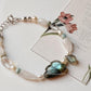 Handcrafted silver bracelet with stormy labradorite gemstone  