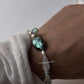 Stormy labradorite crystal bracelet in sterling silver  