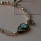  Sterling silver bracelet with stormy labradorite and natural crystal  