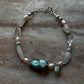 Labradorite SkyFall silver bracelet with stormy blue hues 