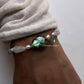 Unique handcrafted silver bracelet with labradorite stone