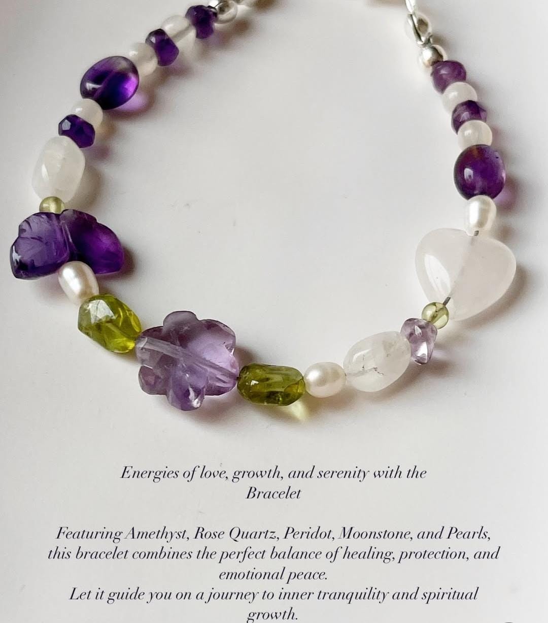 Floral Garden Dream handcrafted natural silver bracelet  